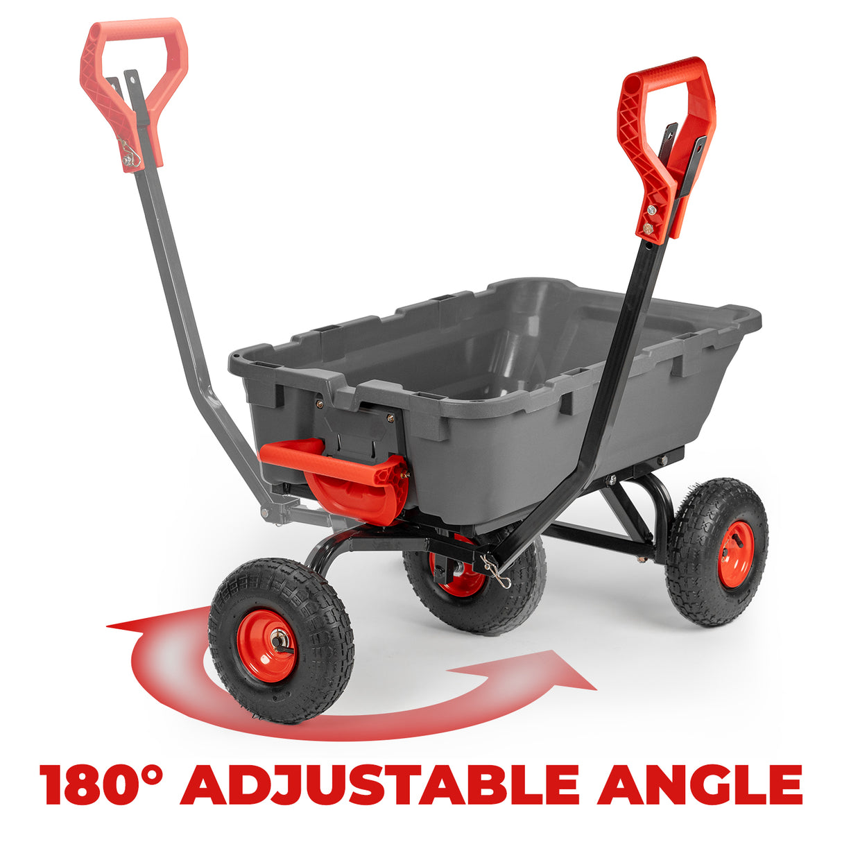 2-in-1 Heavy-Duty Poly Dump Garden Cart, 800-Pound Capacity