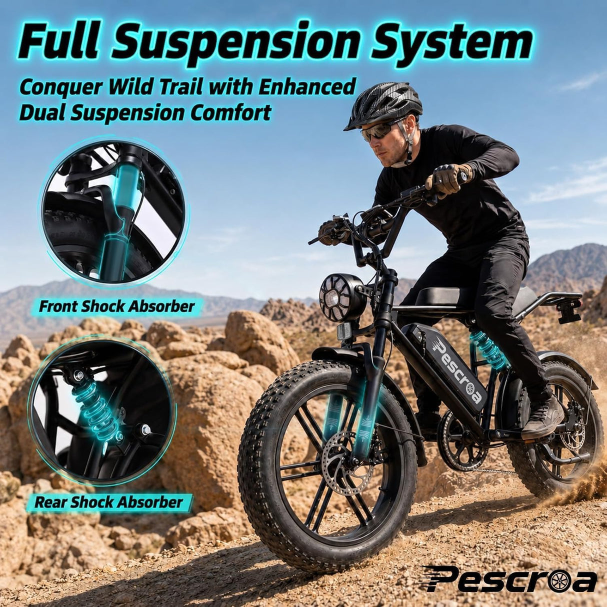Electric Bike for Adults,1500W Peak 20" Fat Tire Ebike 28MPH 65/110 Miles