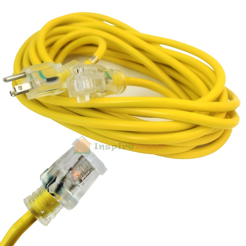 XtremepowerUS 25ft 12/3 gauge Electric Extension Power Cord Cable Indoor