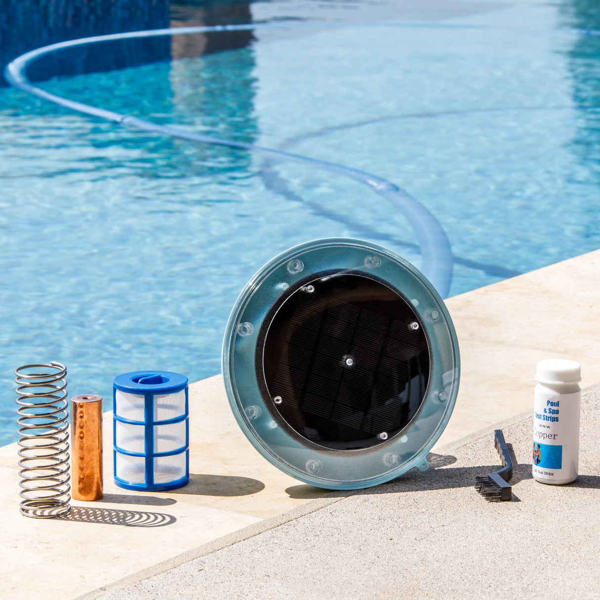 Solar Powered Pool Ionizer Reduce Chlorine for Above Ground or In-Ground Pool