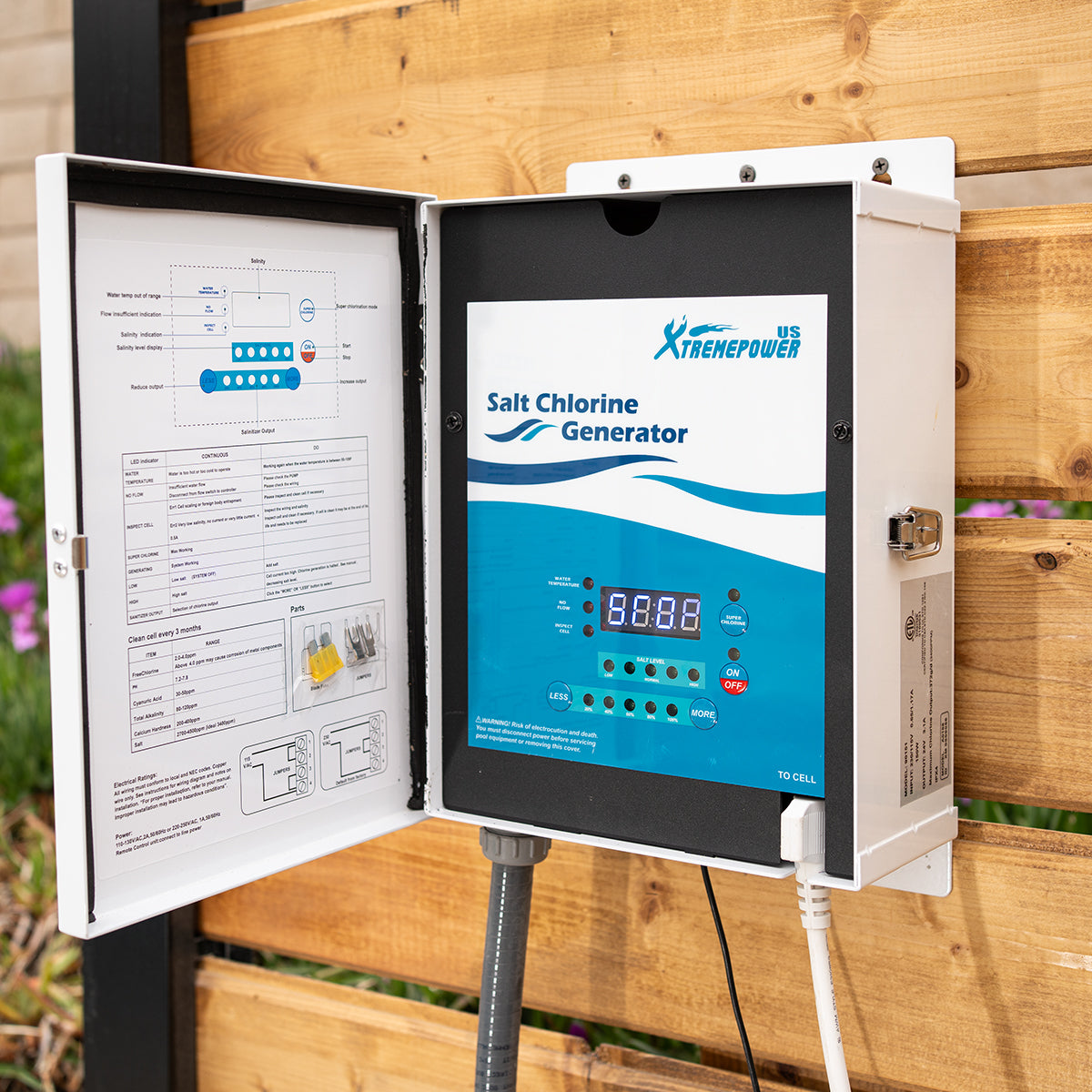 Pool Chlorine Generator System w/ Flow Switch and Salt Cell for 15k Gallon Pool