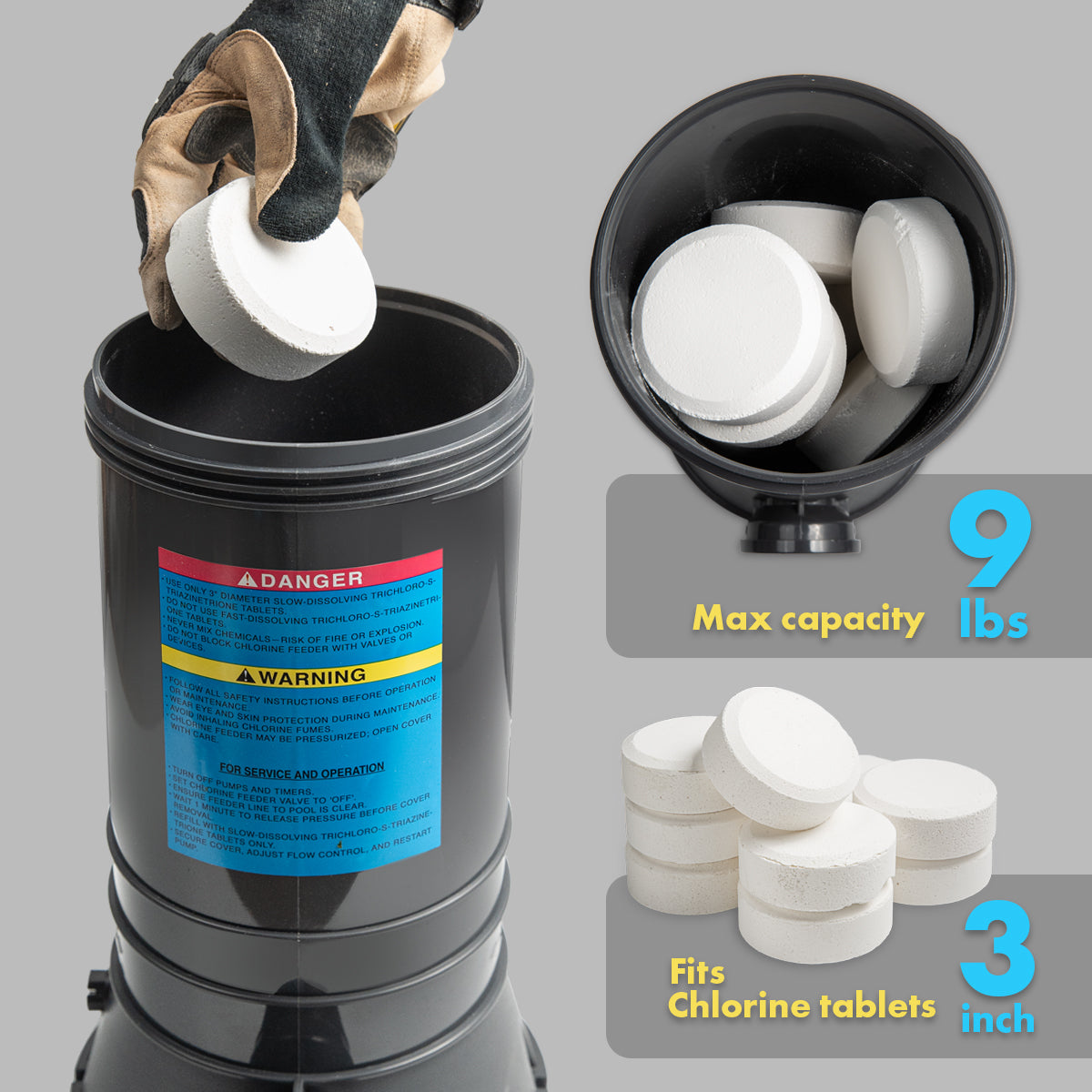 XtremepowerUS Automatic Chlorinator for Above Ground InGround Pools Off-Line 9lbs