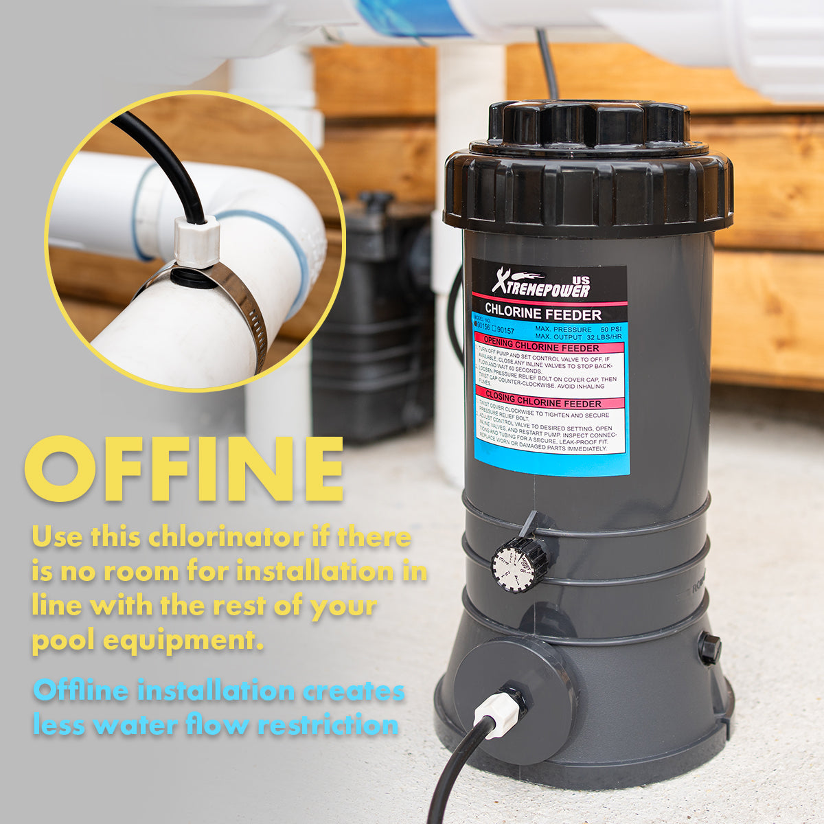 XtremepowerUS Automatic Chlorinator for Above Ground InGround Pools Off-Line 9lbs