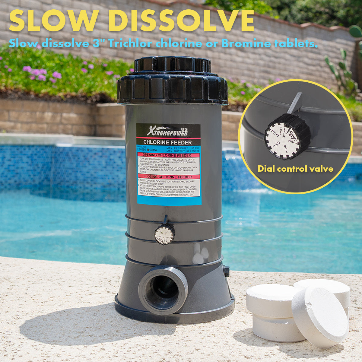 XtremepowerUS Automatic Chlorinator for Above Ground In-Ground Pool In-Line 9lbs