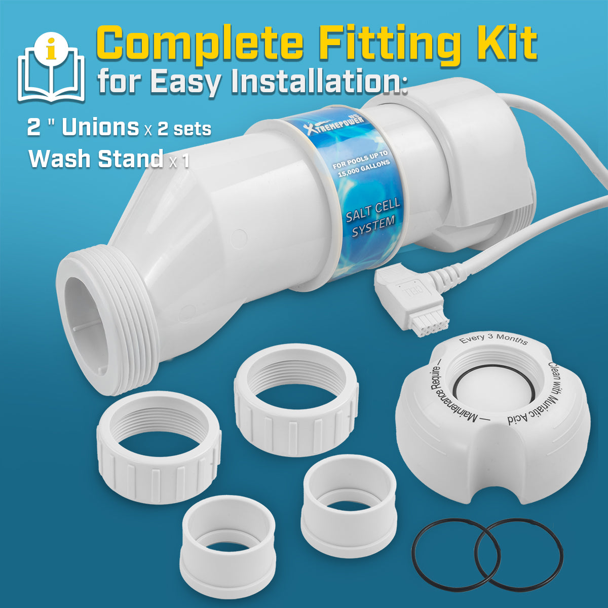 XtremepowerUS Salt Cell Plate Chlorination In-Ground Pool up to 15,000 Gallons