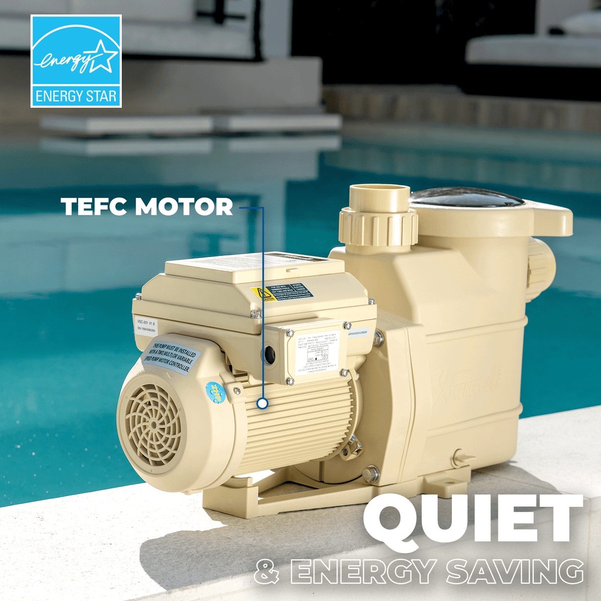 XtremepowerUS 1.5HP Swimming Pool Pump Programmable Variable Speed InGround Pool 1.5 / 2" In ground Pool Pump