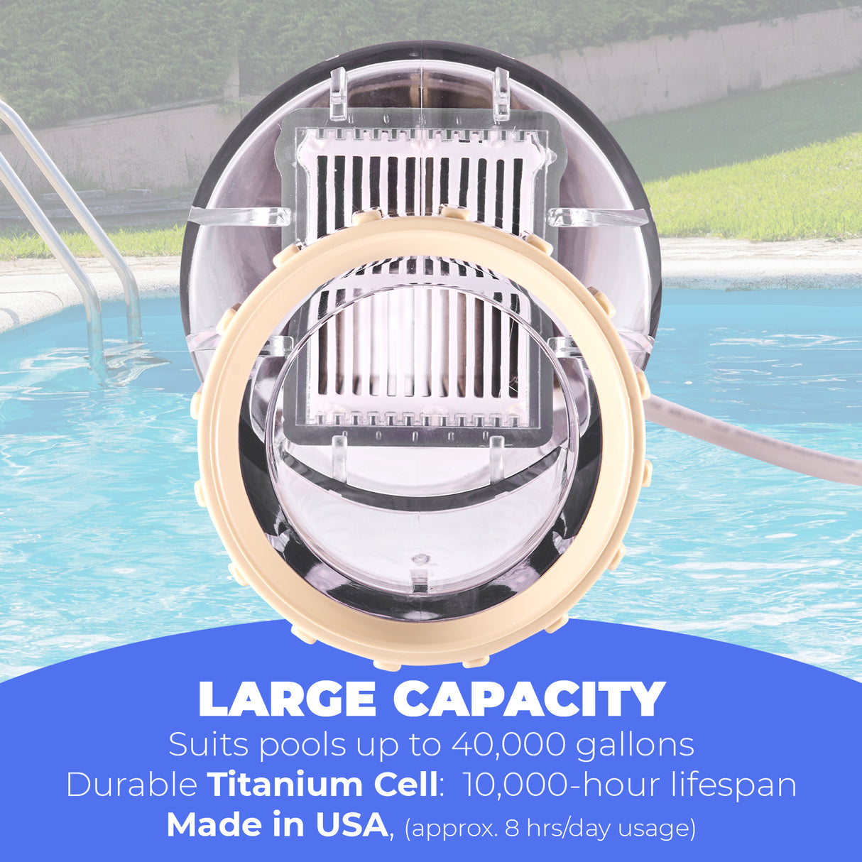 Universal Replacement Salt Chlorination 15 Cell Plate up to 40,000 Swimming Pool