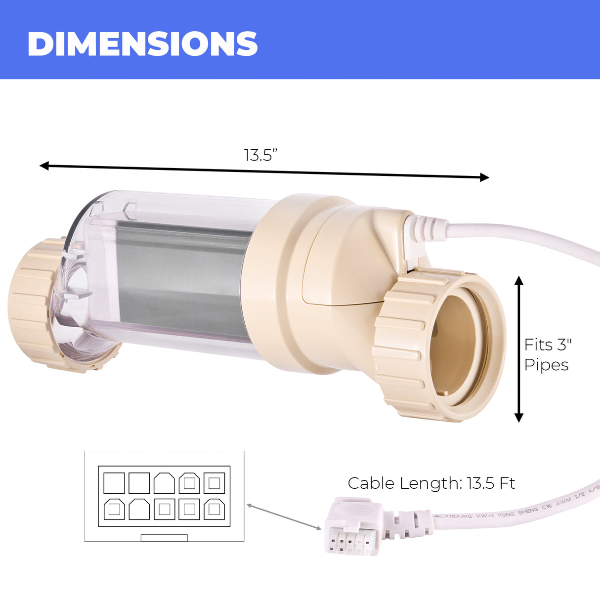 Universal Replacement Salt Chlorination 15 Cell Plate up to 40,000 Swimming Pool