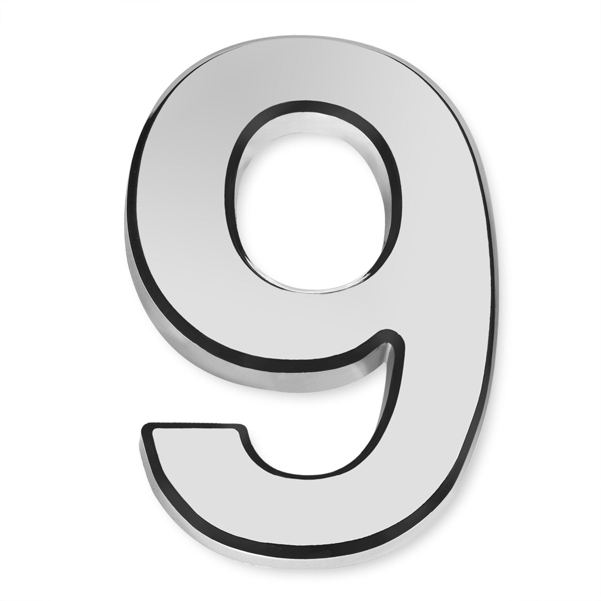 Barton House Number (9) 4" Inch Chrome ABS Plastic Outdoor Apartment Mailbox