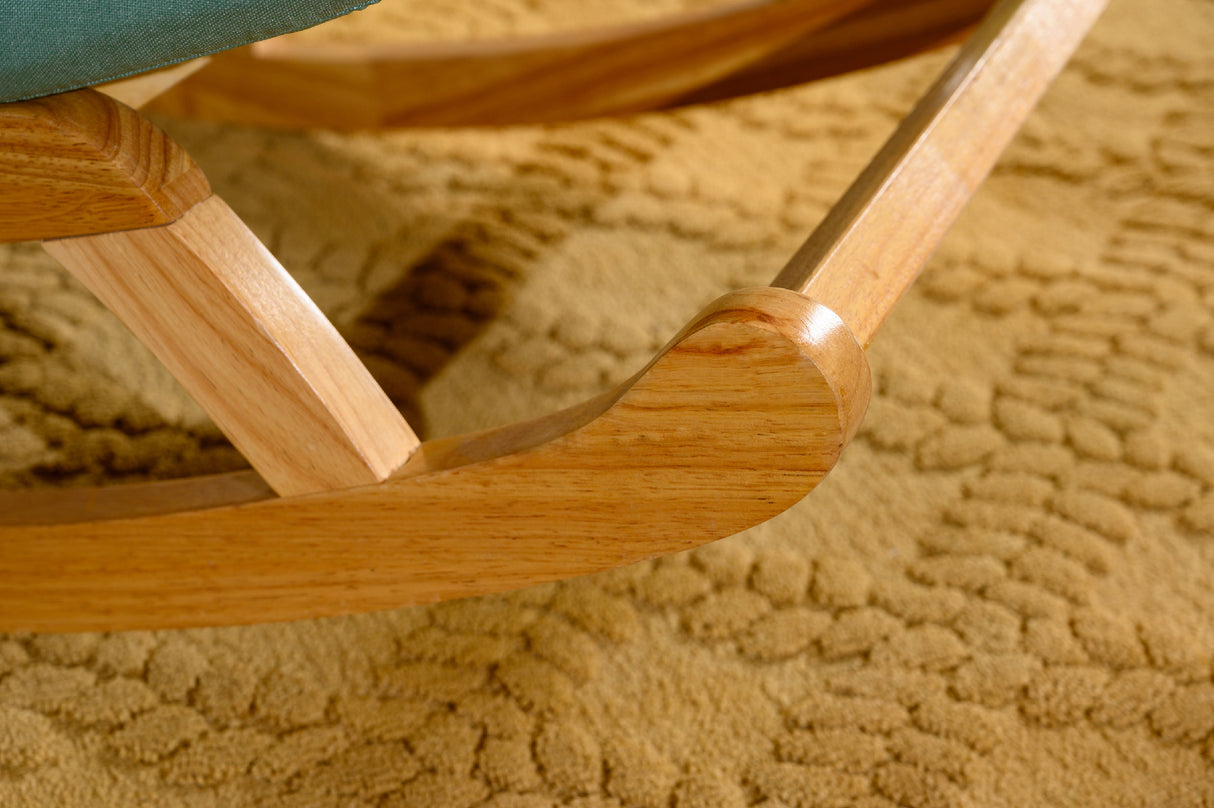 Barton Rocking Lounge Chair Relaxing Button Tufted Wood Leg W/ Footrest Stool