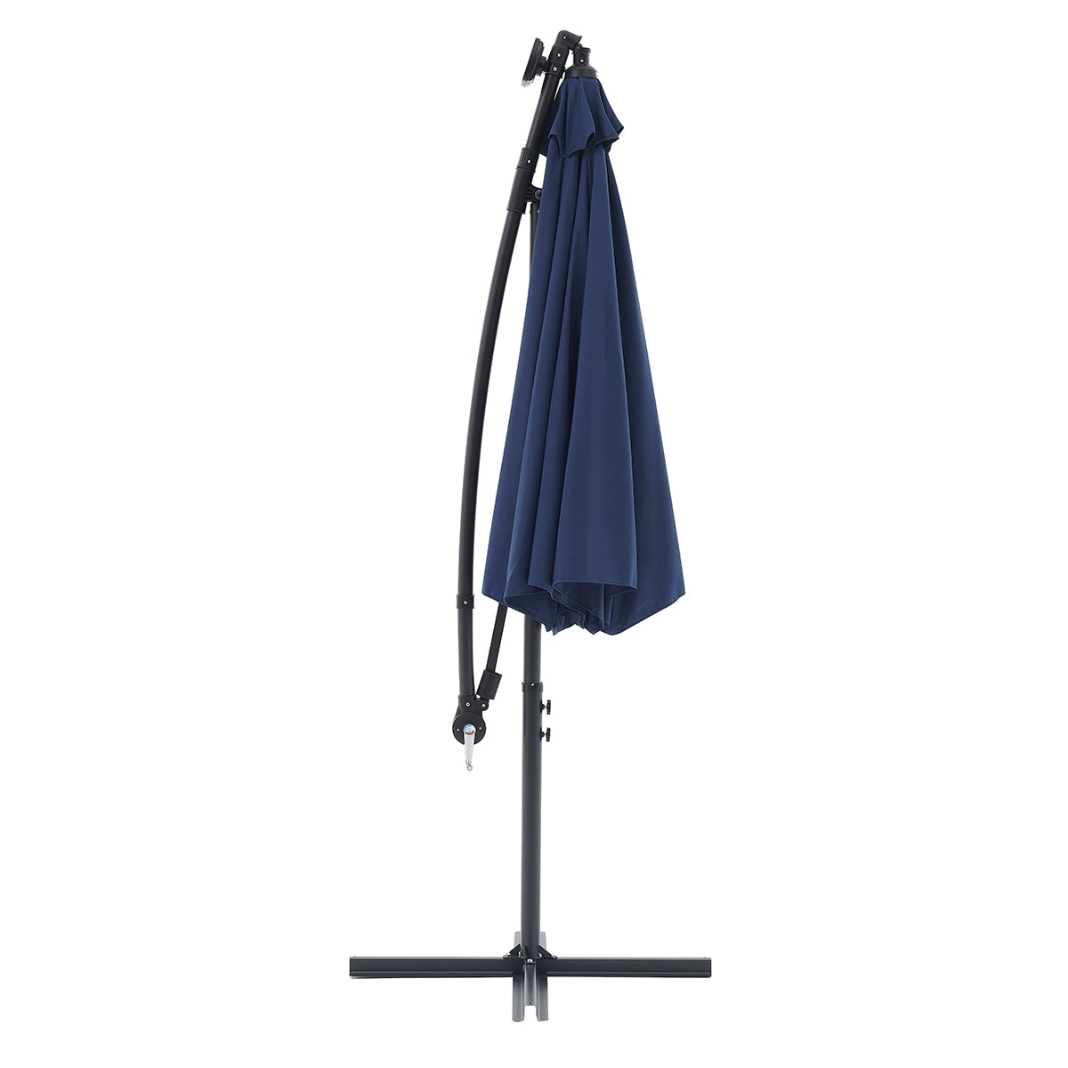Barton Offset Hanging Umbrella Beige w/LEDs 10' 8 Steel Ribs Outdoor Patio Lawn