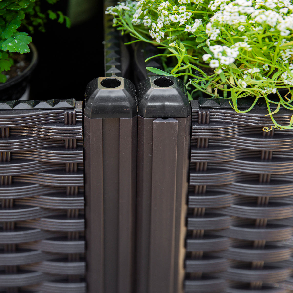 Barton 2 Pieces Rolling Garden Bed Brown Plastic w/Self-Watering Design Outdoor