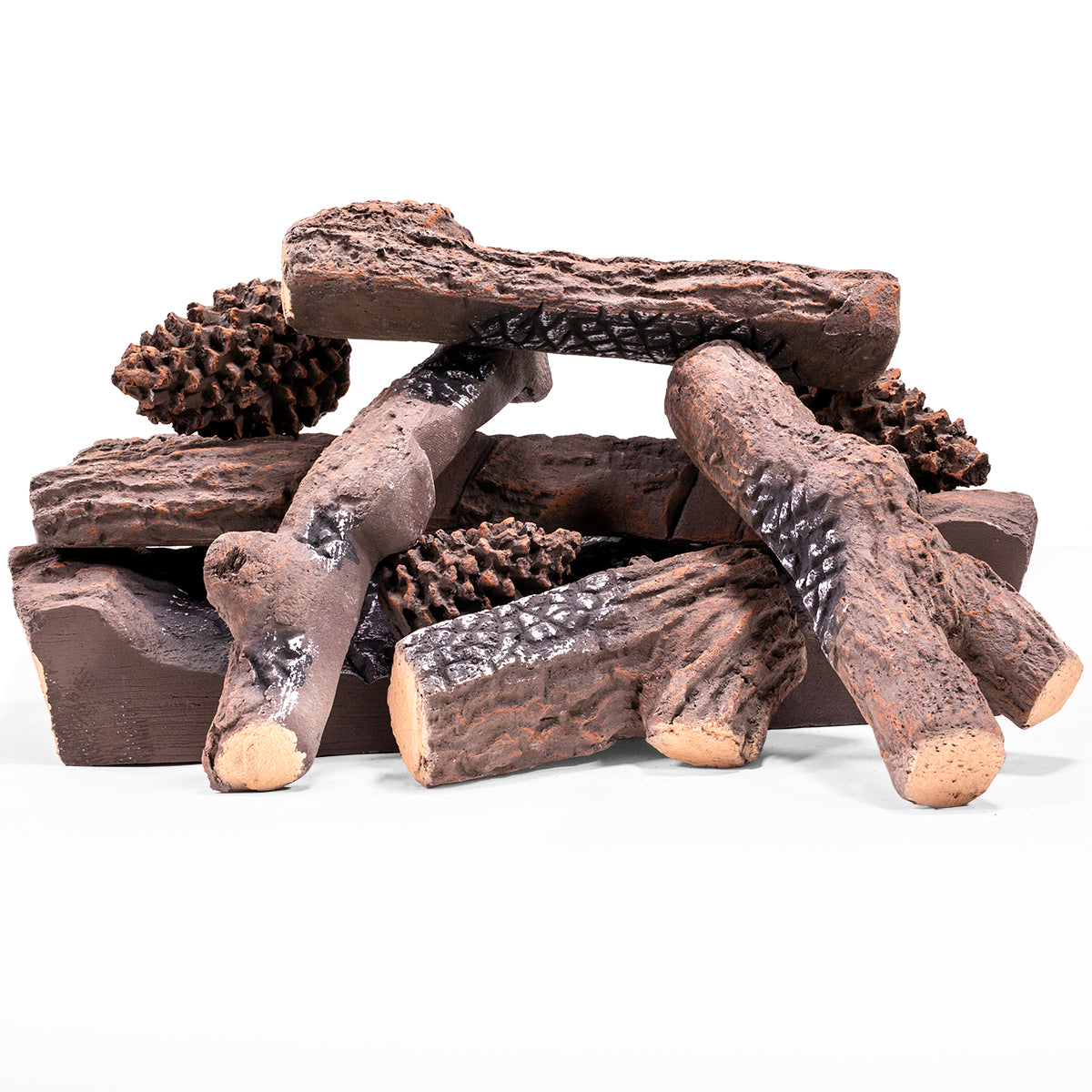 Barton Realistic Flame Large Ceramic Wood Realistic Flame Firepit Log Kit