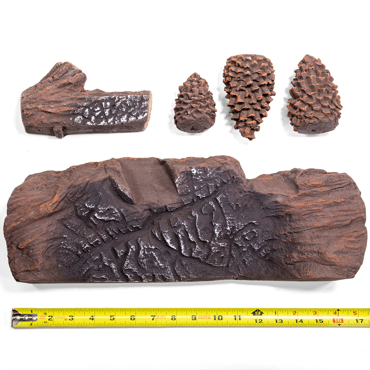 Barton Realistic Flame Large Ceramic Wood Realistic Flame Firepit Log Kit