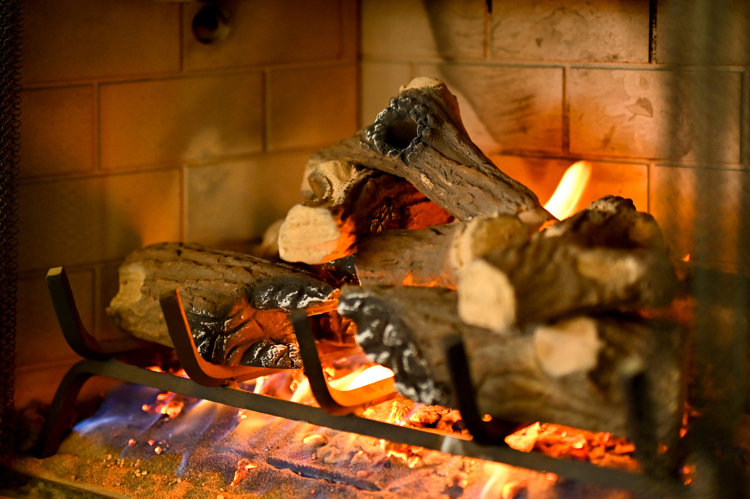 Barton Realistic Flame Large Ceramic Wood Realistic Flame Firepit Log Kit