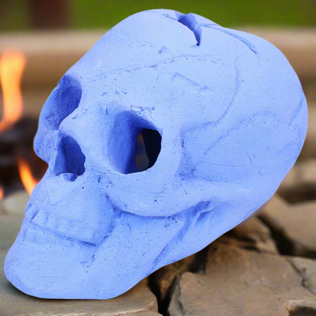 Barton Ceramic Imitated Skull Flame Propane Gas Fireplace Fire Pit Logs Skull
