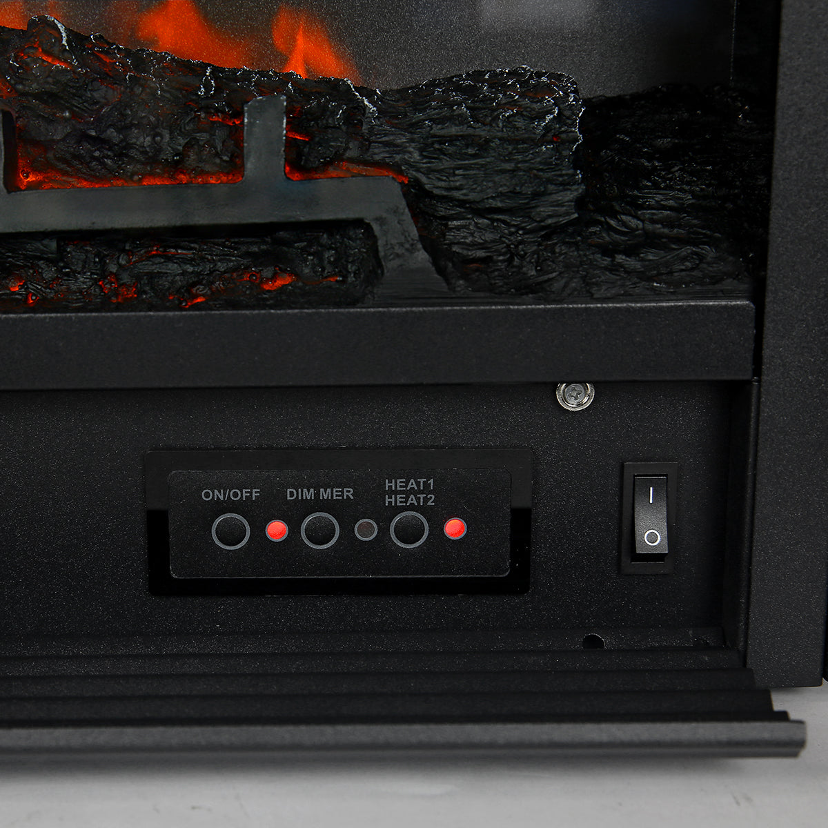 XtremepowerUS 1500W Electric Fireplace Insert Heater Adjustable Remote & Timer