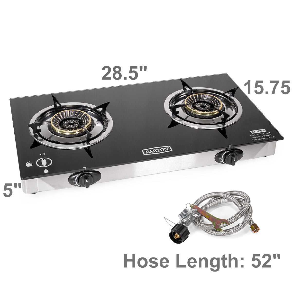 XtremepowerUS 25,516 BTU Dual Burner Stove With Auto Ignition Glass Top Stove