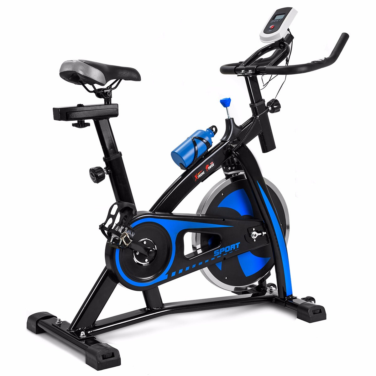 XtremepowerUS Cycling Bicycle LED Stationary Exercise Bike 22lbs Flywheel Trainer Fitness Bicycle Indoor Bike Workout