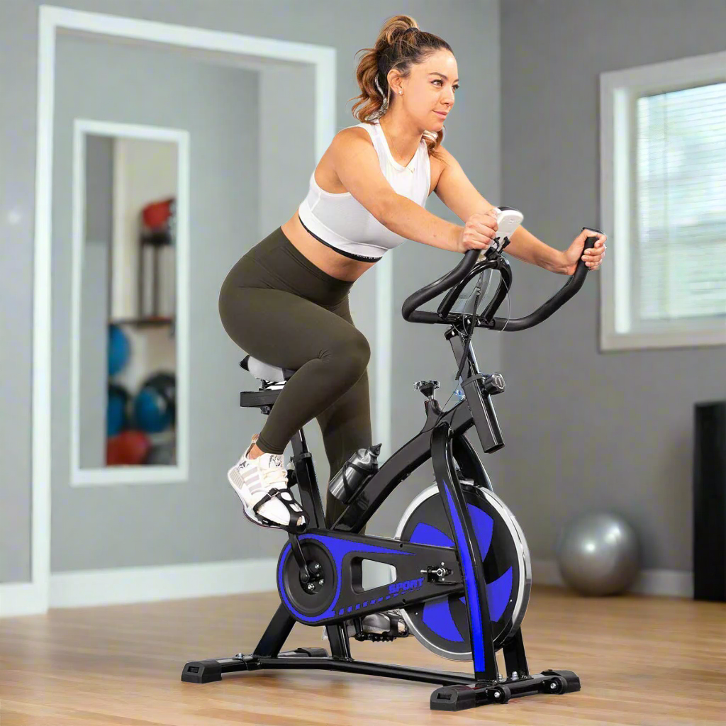XtremepowerUS Cycling Bicycle LED Stationary Exercise Bike 22lbs Flywheel Trainer Fitness Bicycle Indoor Bike Workout