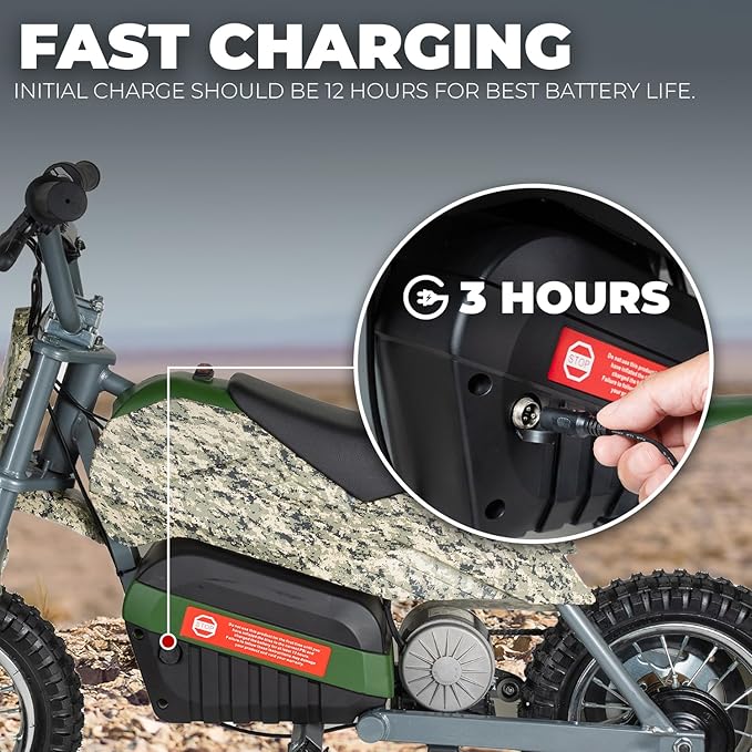 XtremepowerUS Electric Dirt Bike, 24V 250W Battery Powered Mini Dirt Bike, Electric Ride-On (Rusher)