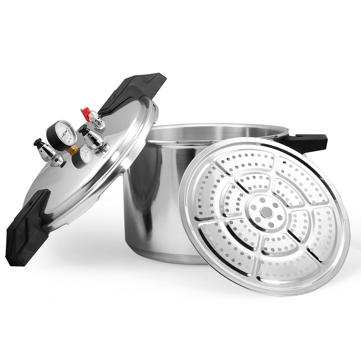 Barton 16 Quart Pressure Cooker Canner Quick Release Locking Lid W/ Canner Rack
