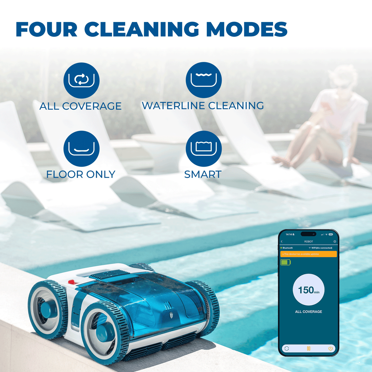Cordless Pool Cleaner Climb for Inground Swimming Pool App