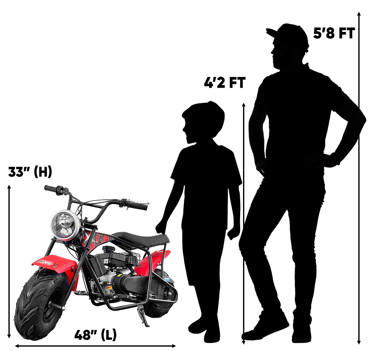 XtremepowerUS Mini Trail Ride On Bike 99cc Dirt Bike Gas 4 Stroke w/ Headlight