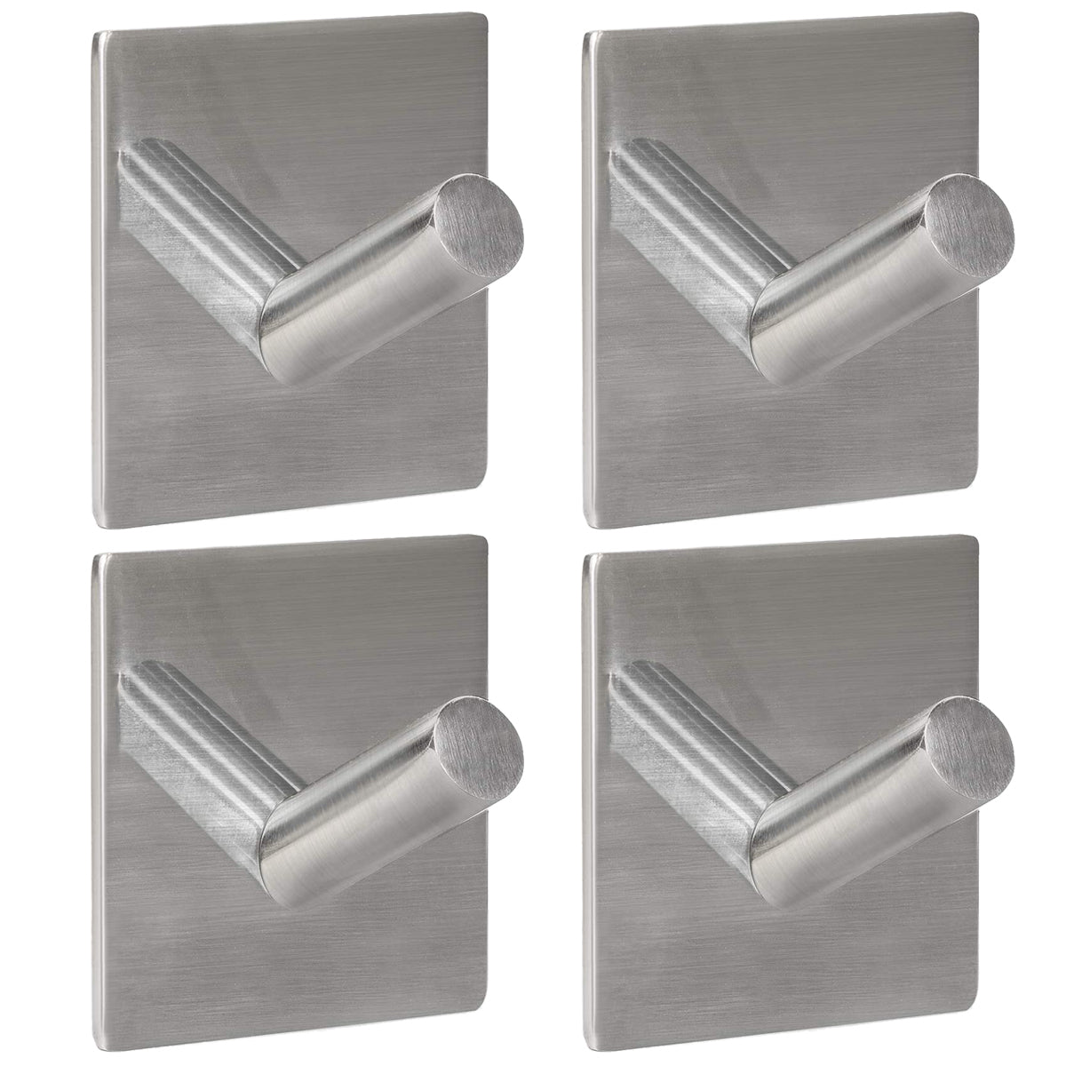 Barton 4 Pack Self Adhesive Hanger Hooks Stick On Wall Towel / Coat Hanging Hook