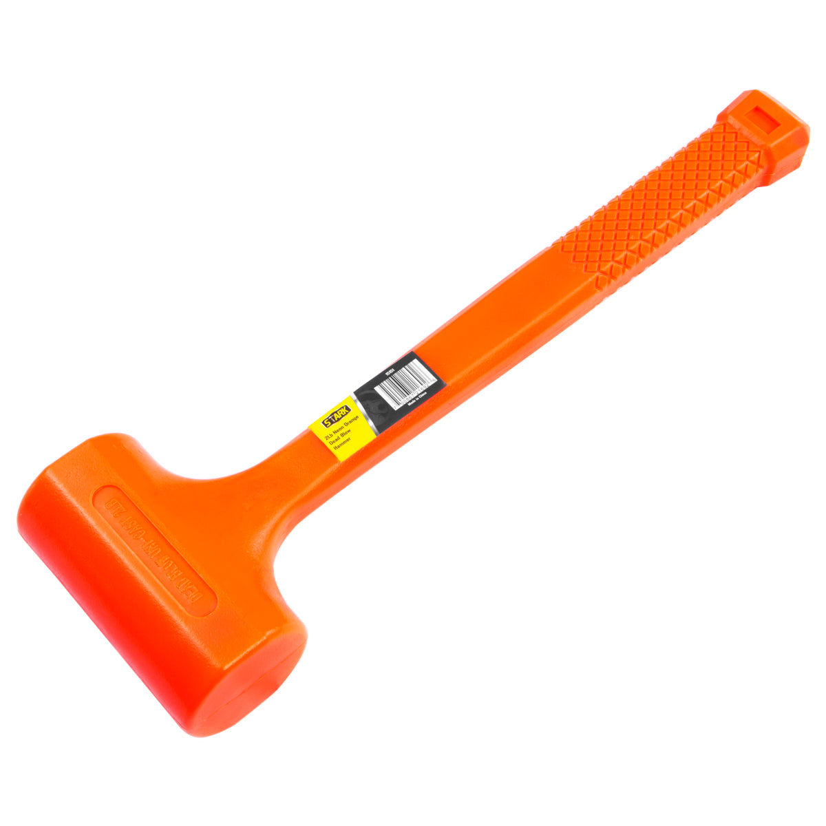 Stark USA 15151 2lb Dead Blow Hammer Mallet Plastic Neon Orange 13-3/8" non spark