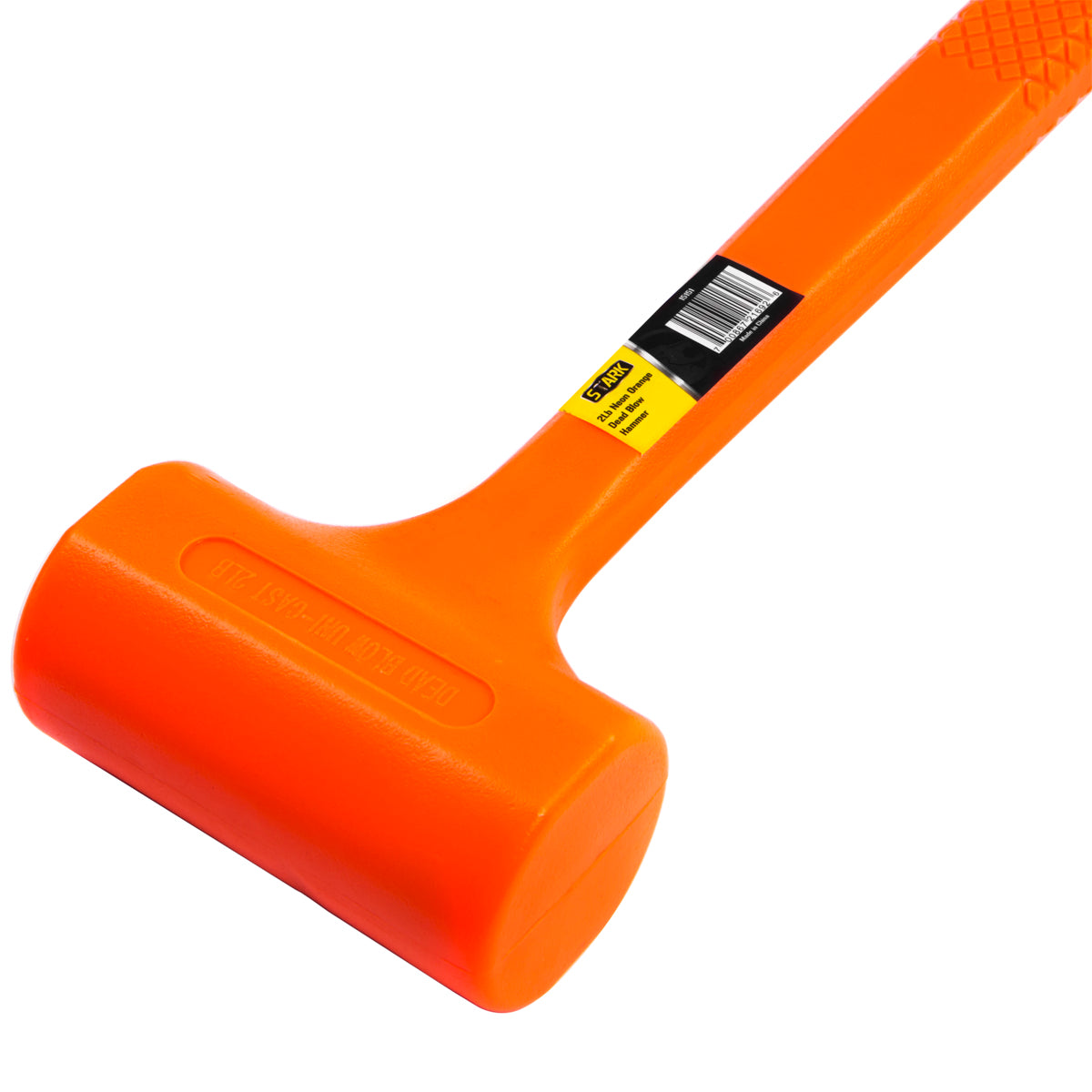 Stark USA 15151 2lb Dead Blow Hammer Mallet Plastic Neon Orange 13-3/8" non spark