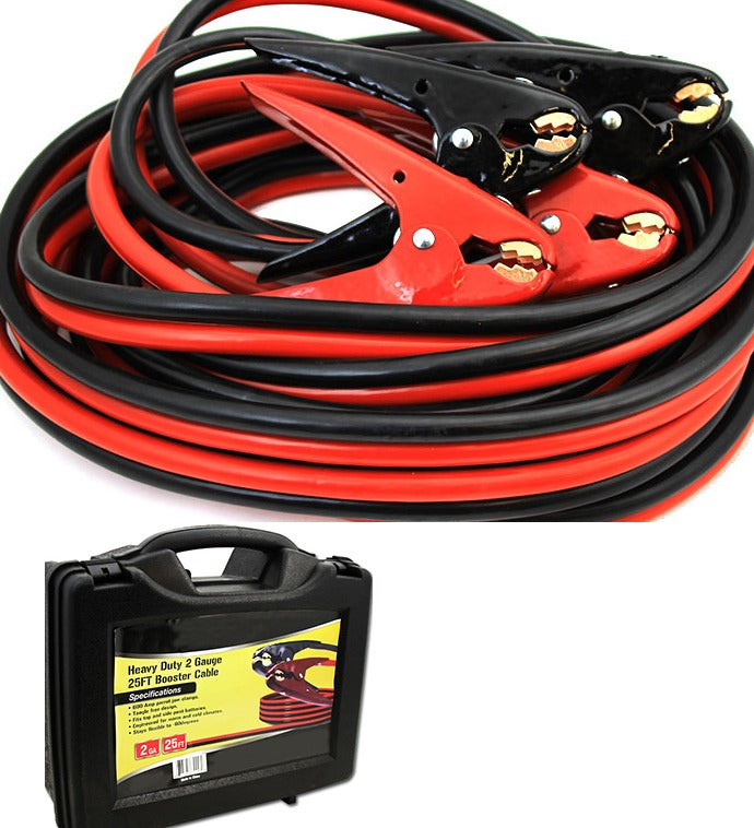 Stark USA 21511 2ga Booster Jumper Cables 25' Heavy Duty Parrot Jaw Clamps