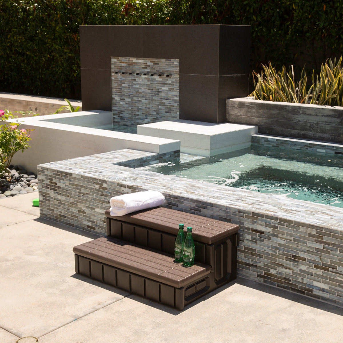 XtremepowerUS 36 Inch Universal Resin Spa and Hot Tub Steps with Storage