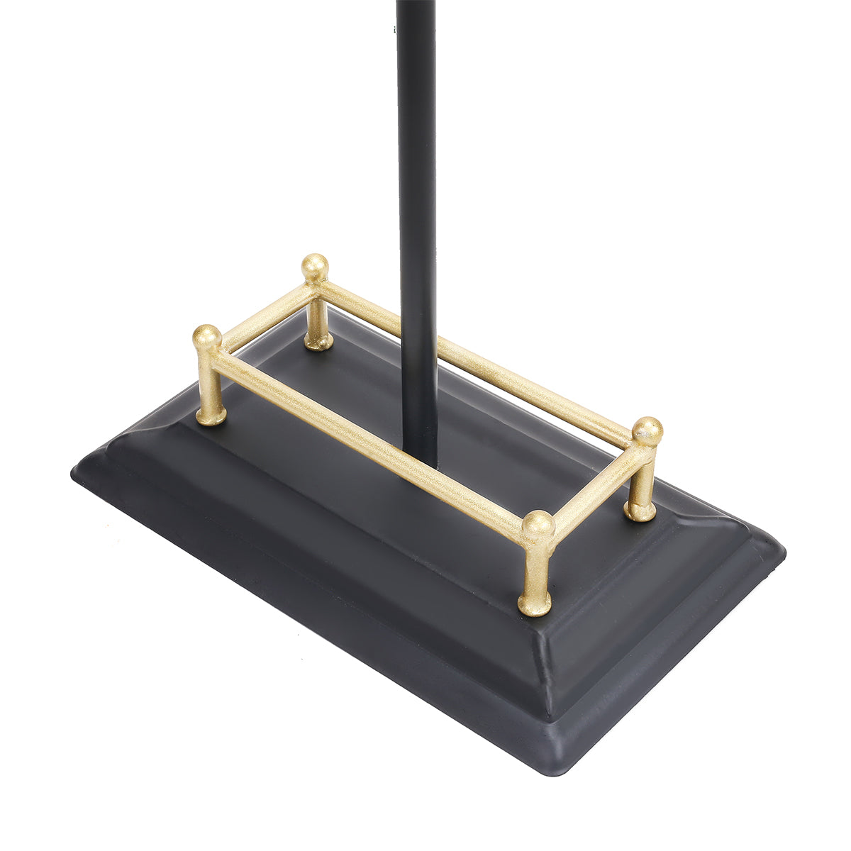 Barton 5Pc Fireplace Tools Black & Gold Wrought Iron w/Stand Poker Shovel Tongs