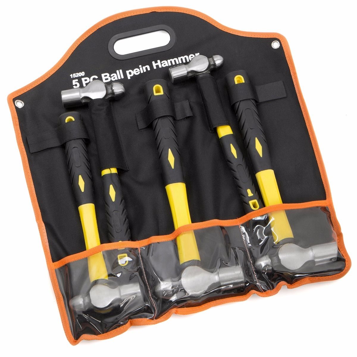 Stark USA Ball Pein Hammer 5pc Set 8 to 32 oz Fiberglass for Metal Rivet Chisel