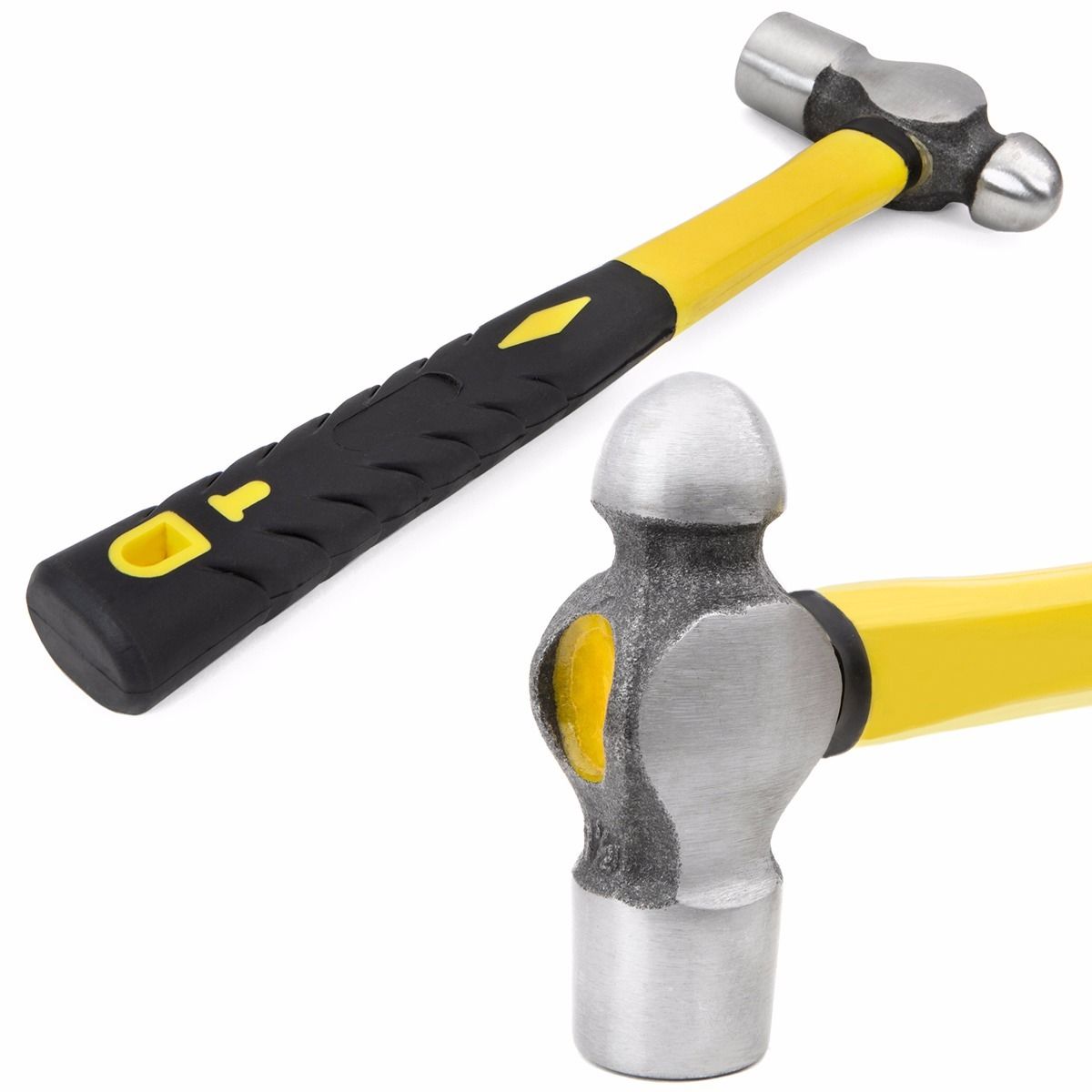 Stark USA Ball Pein Hammer 5pc Set 8 to 32 oz Fiberglass for Metal Rivet Chisel