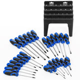 Stark USA 26-Pieces Screwdriver Slotted Philips Pozi Star Organizing Set Stand