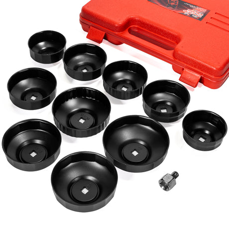 XtremepowerUS 25149-XP Universal 10pc Oil Change Filter Cap Wrench Cup Socket Tool Set