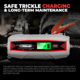 6/12V 4A Battery Charger Maintainer Full Automatic 3-Stages Charging with Clamps