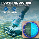 XtremepowerUS Cordless Handheld Cleaner 40W, 18.5 GPM Rechargeable Pool Vacuum
