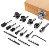 Stark USA 15 Pc Router Bit Set Wood Working 1/4" Shank Roman ogee Tools Routers