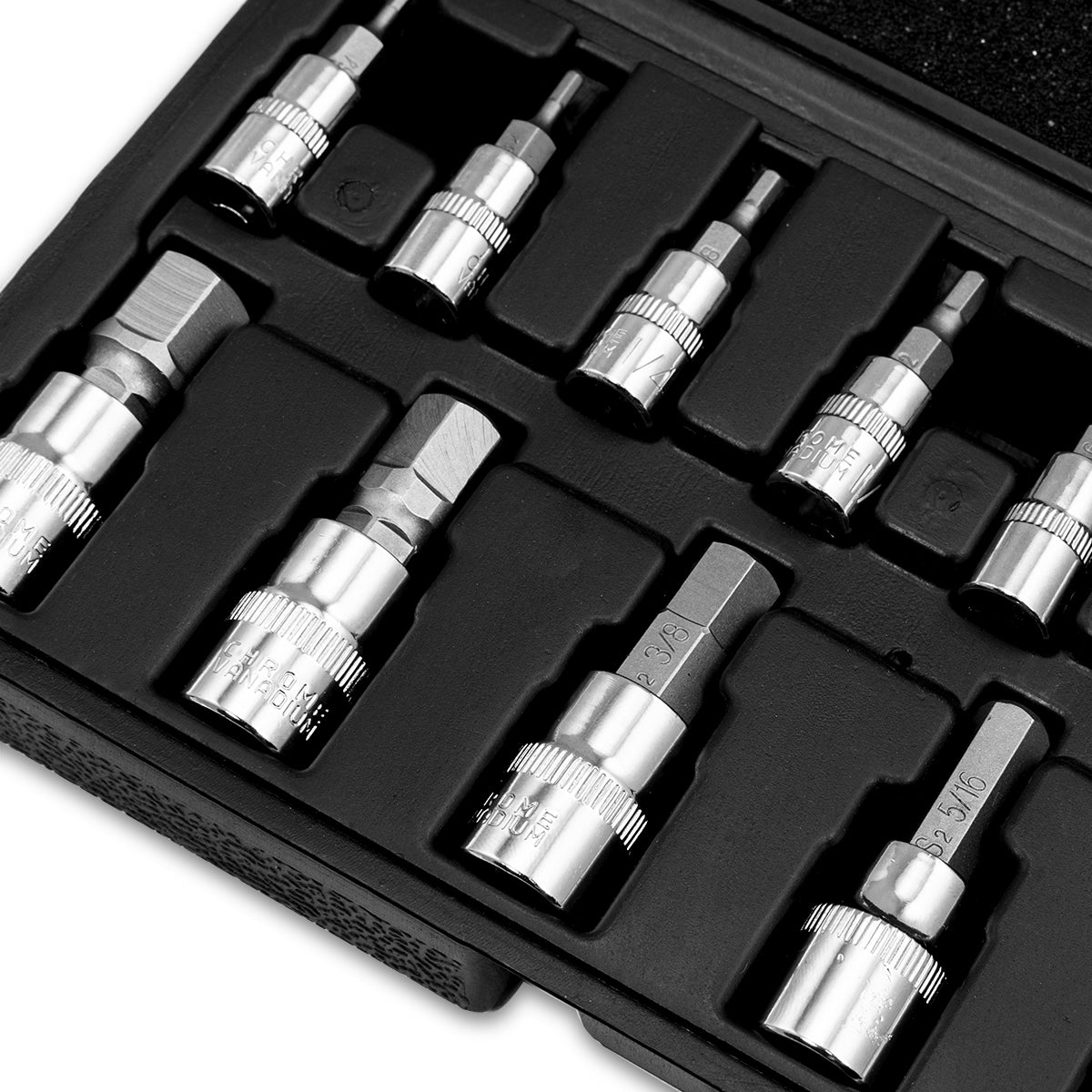 XtremepowerUS 13-Pieces Standard SAE Hex Allen Wrench Bit Socket With Carrying Case