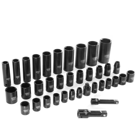 Stark USA 38PC Duo Combo Impact Socket Set 3/8" 1/2" Deep & Shallow Flank Drive