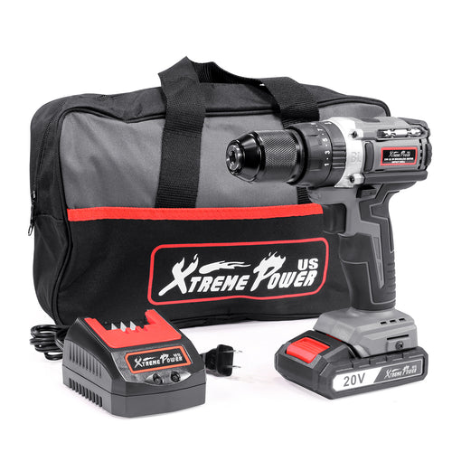 XtremepowerUS 20V Cordless Drill Brushless Driver 2000mAh 336 In-lbs Torque