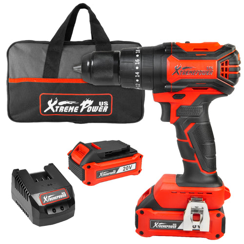 XtremepowerUS 20V Max Power Drill Brushless w/Battery & Charger Electric Drill