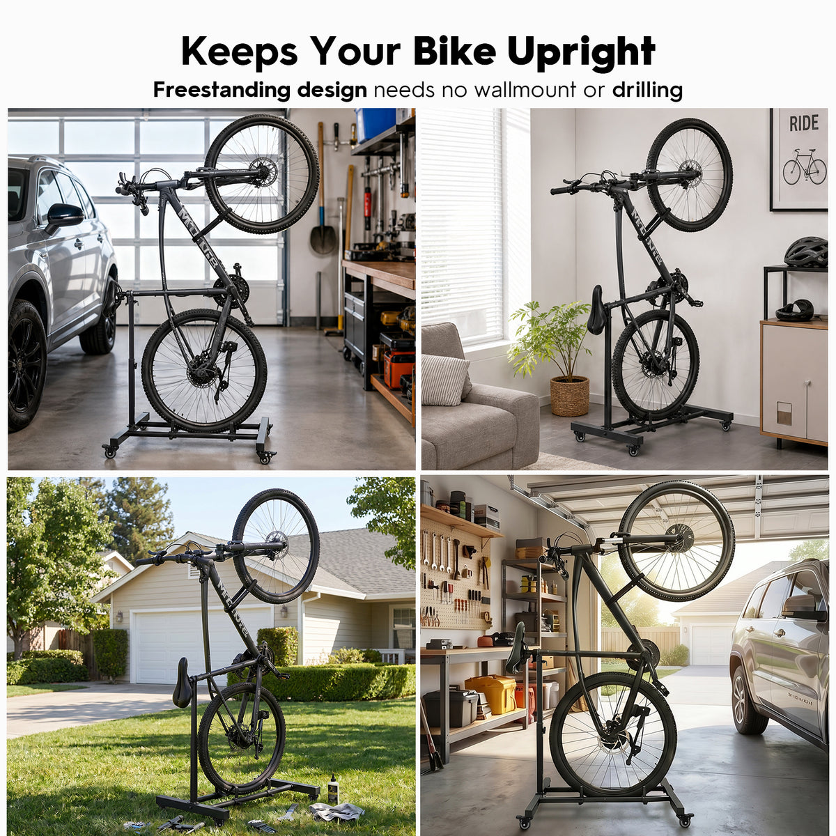 XtremepowerUS Bike Repair Stand Adjustable & Foldable Bicycle Rack