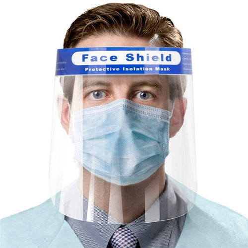 Stark USA 57510+57503 4pcs Clear Safety Full Face Shield Anti-Fog + 50pcs Face Mask Cover