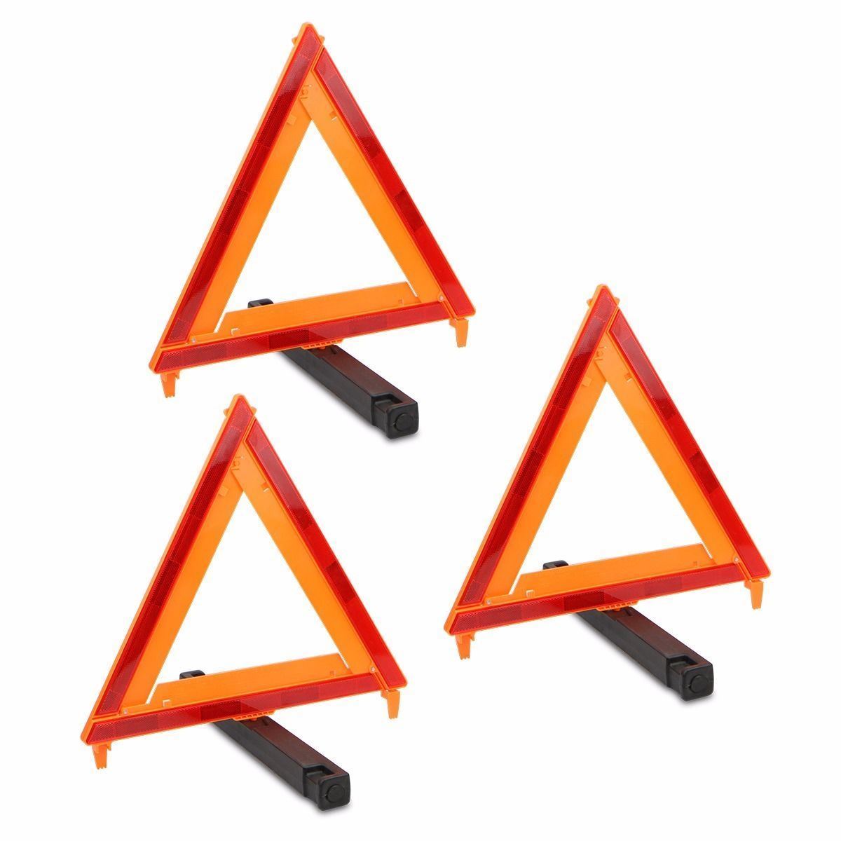 Stark USA Triple Emergency Warning Triangle Reflector Road Roadside Sign Safety