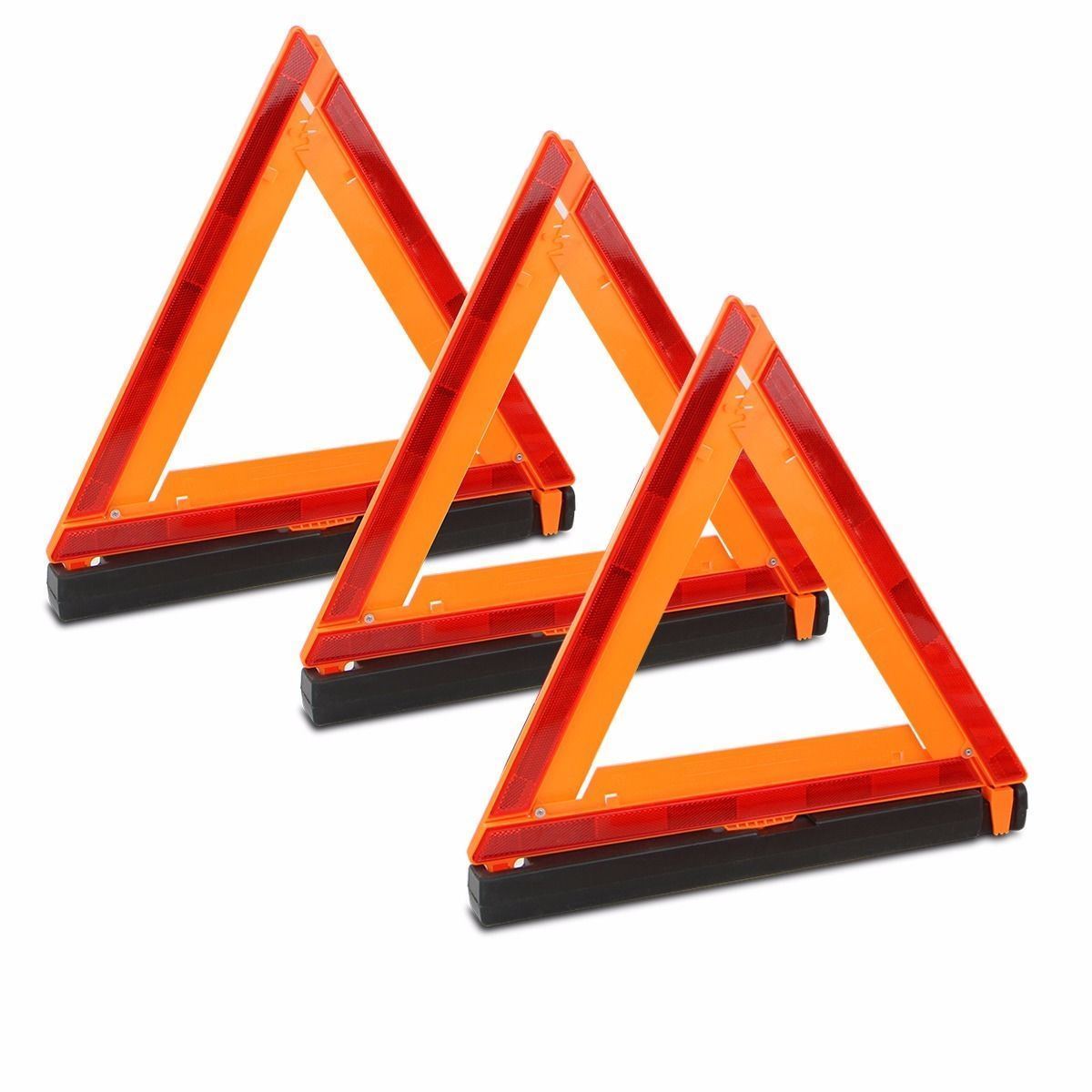 Stark USA Triple Emergency Warning Triangle Reflector Road Roadside Sign Safety