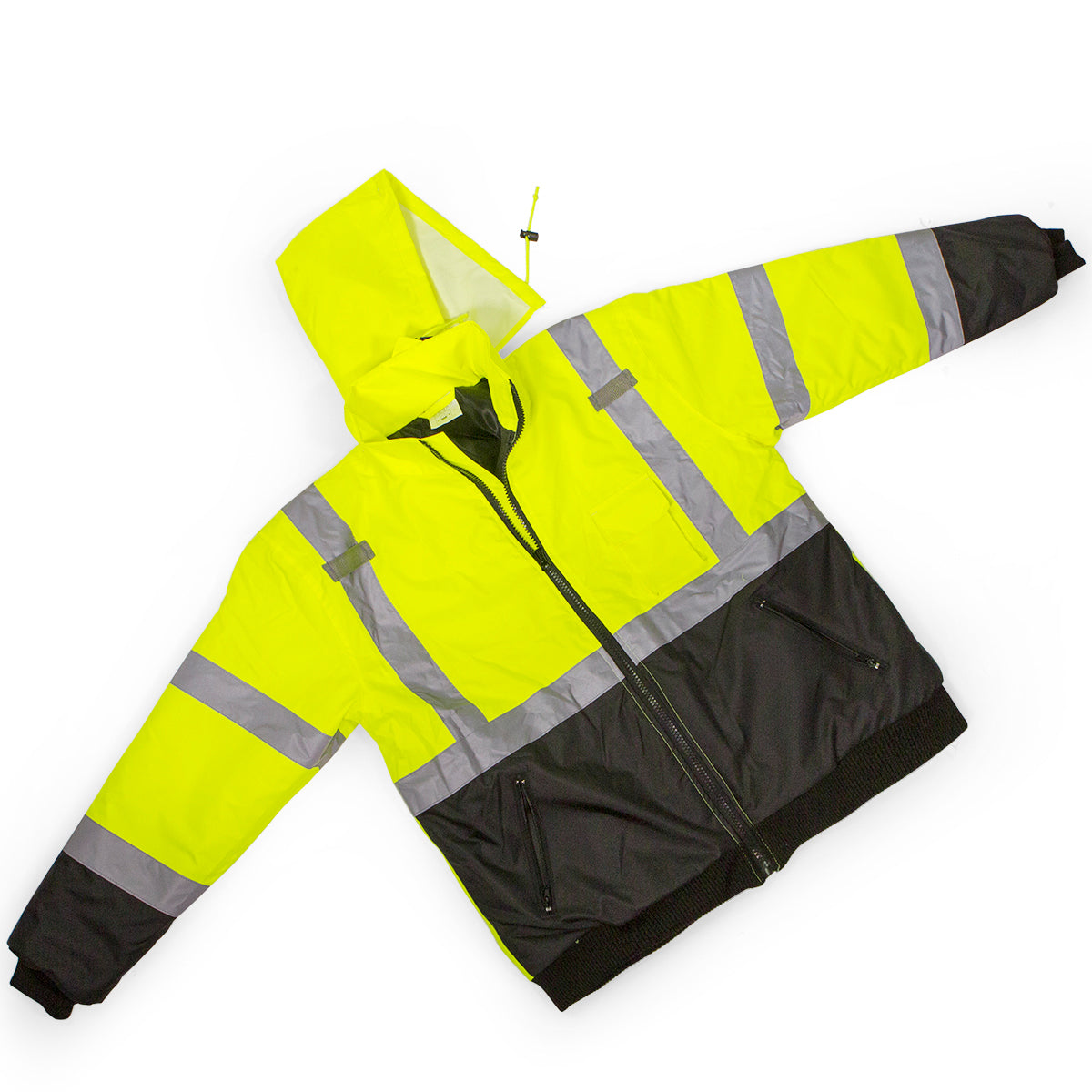 XtremepowerUS Size Large Hi-Vis Class 3 Safety Jacket Yellow Neon Reflective